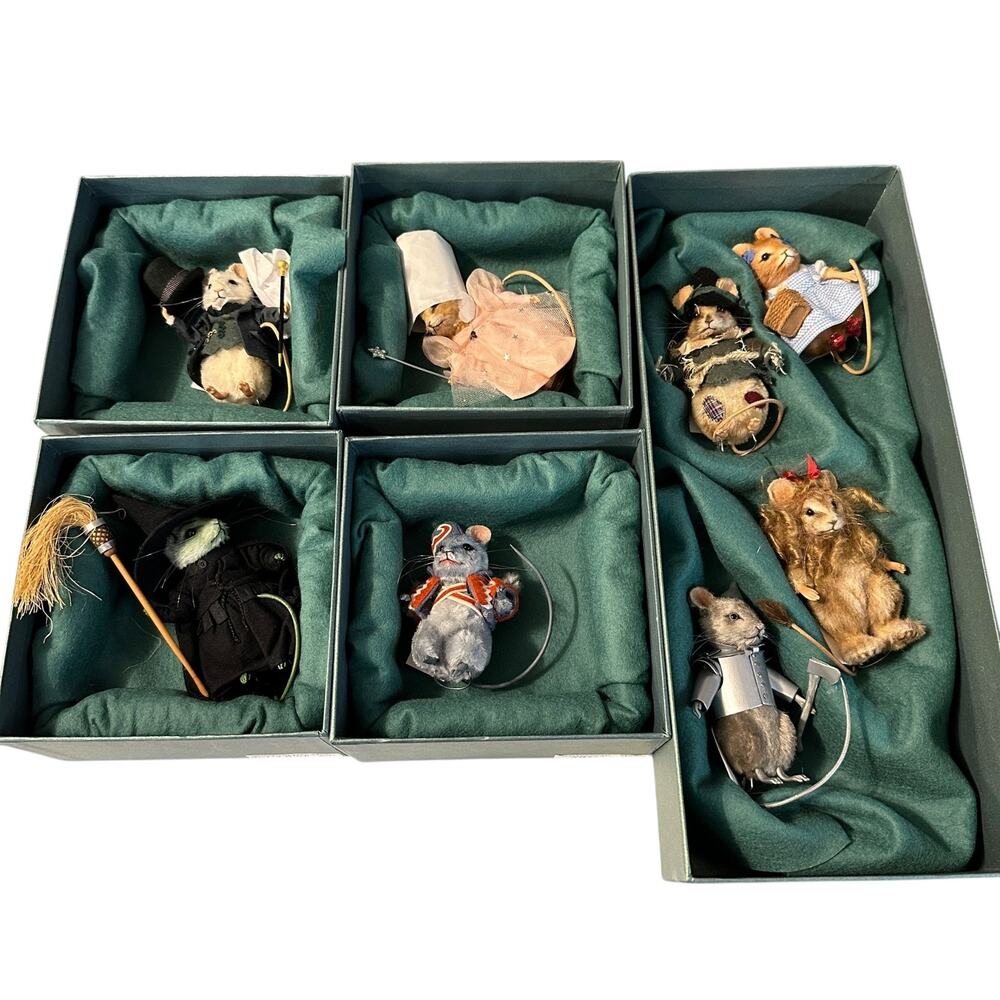 R John Wright Wizard of Oz Mice Complete Set of 8 All Matched #055 Boxes / Cert